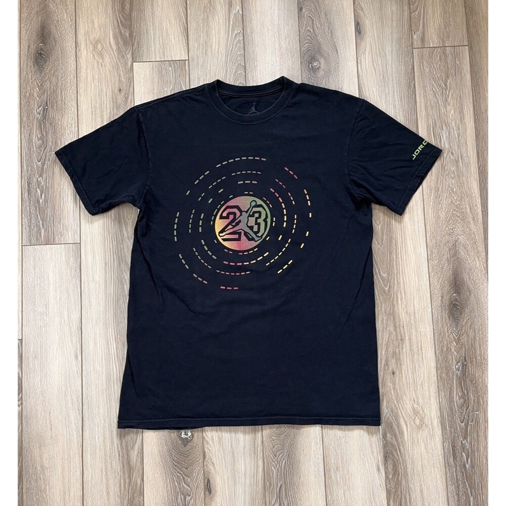 Air Jordan #23 Black Short Sleeve 100% Cotton Tee Mens Sz Large